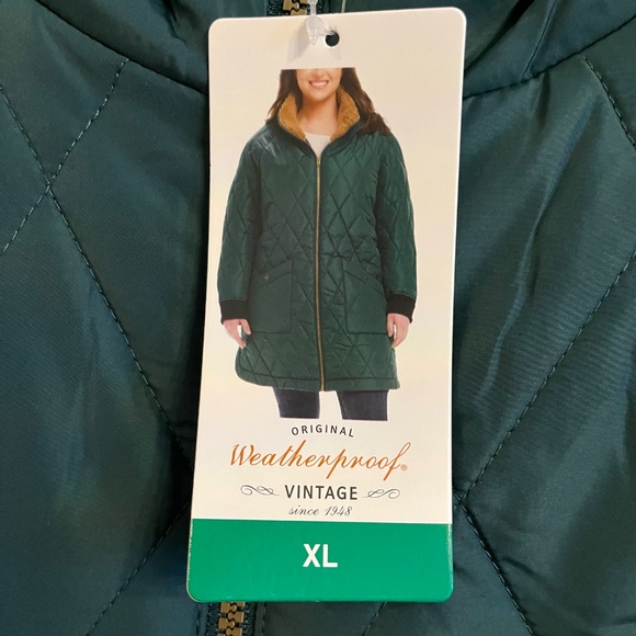 Womens original Weatherproof Vintage Jacket with Pockets Green Size XL NWT - Picture 5 of 11